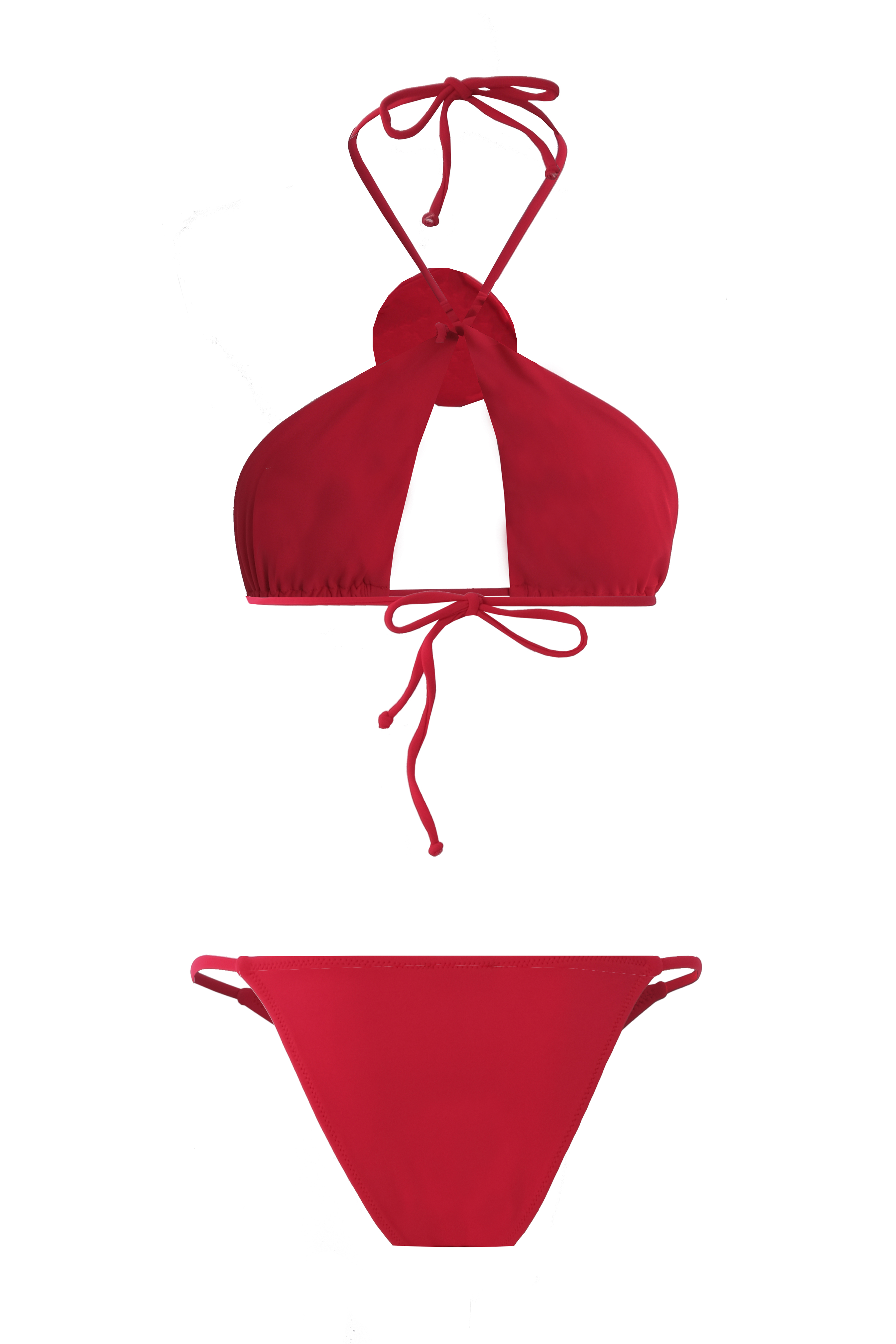 LUNA Cross Tie Rose Red Bikini Set
