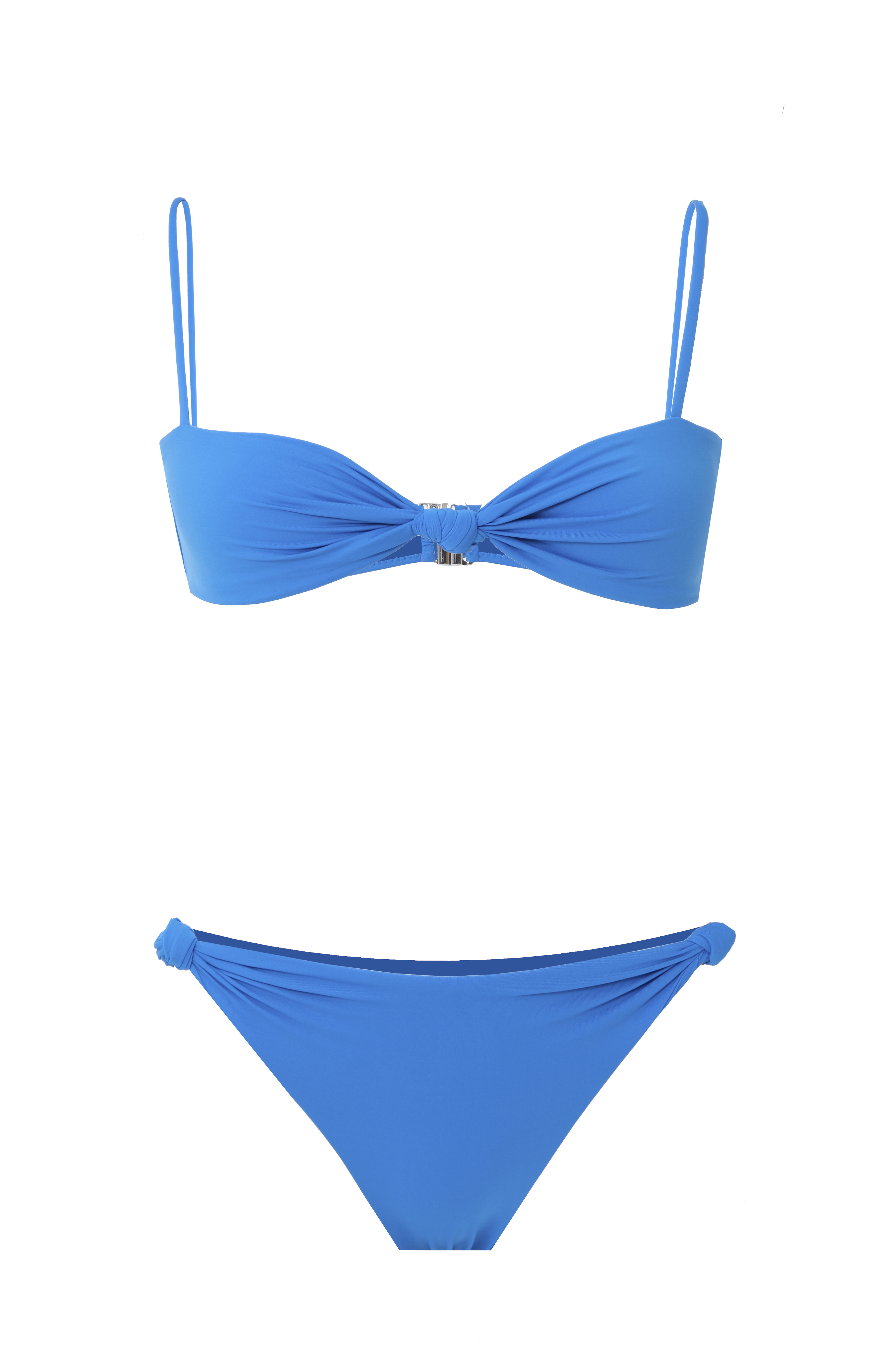 MIKKI Knot Detailed Blue Bikini Set